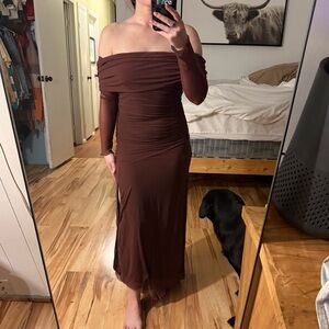 12th Tribe Chocolate Long Sleeve Dress